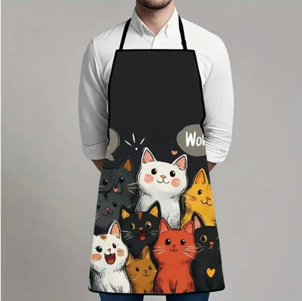 Mandil gatos felices