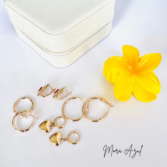 Joyero crema y joyas rose