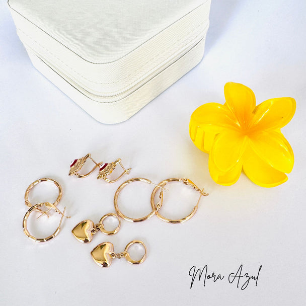 Joyero crema y joyas rose