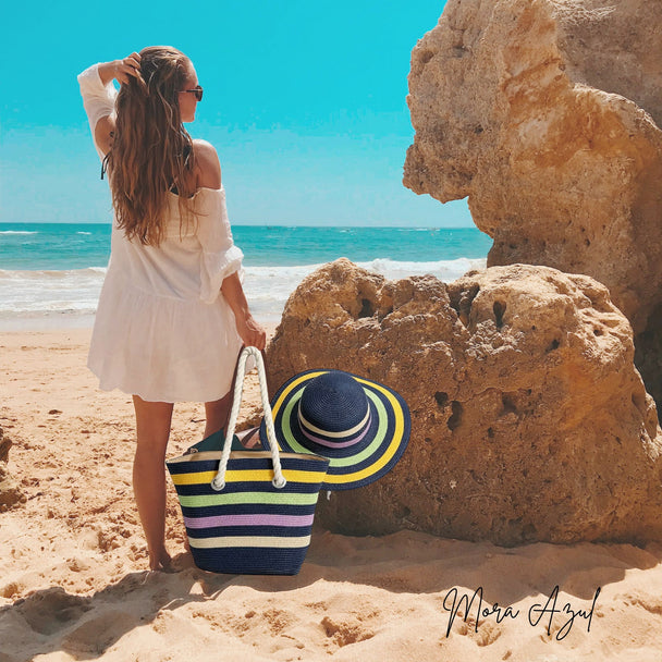 Bolso y sombrero playero